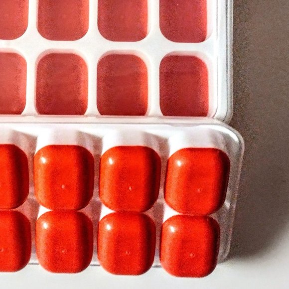Silicone Ice Cube Freezer Trays ~ Red ~ Set 4 Stack Trays w/Snap Lids ~ Durable - Picture 11 of 11